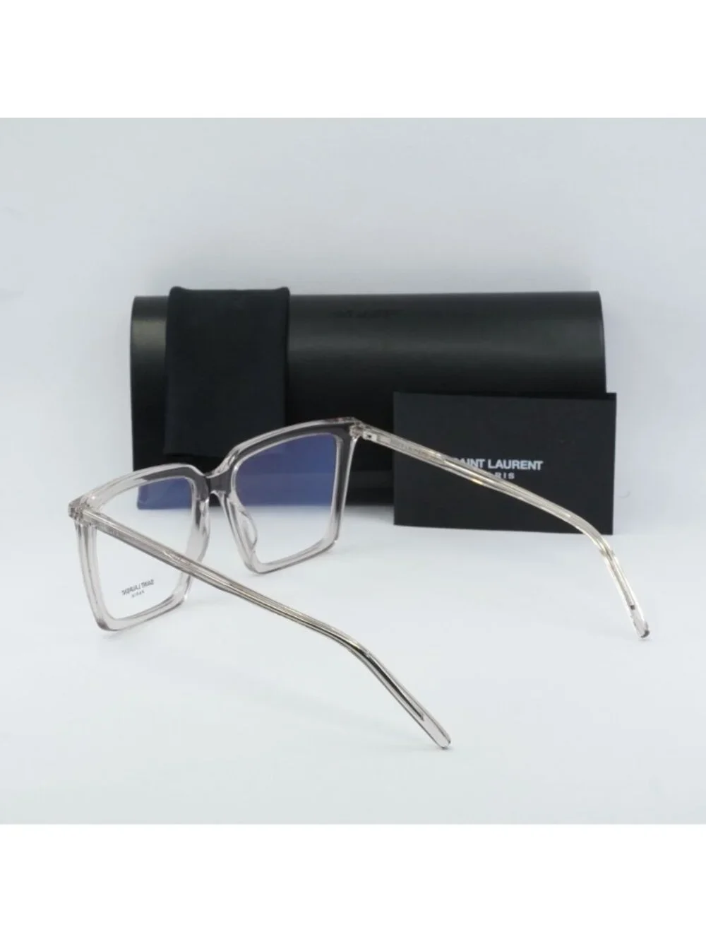Saint Laurent SL474OPT 003 Square Eyeglasses 56mm – Transparent Nude